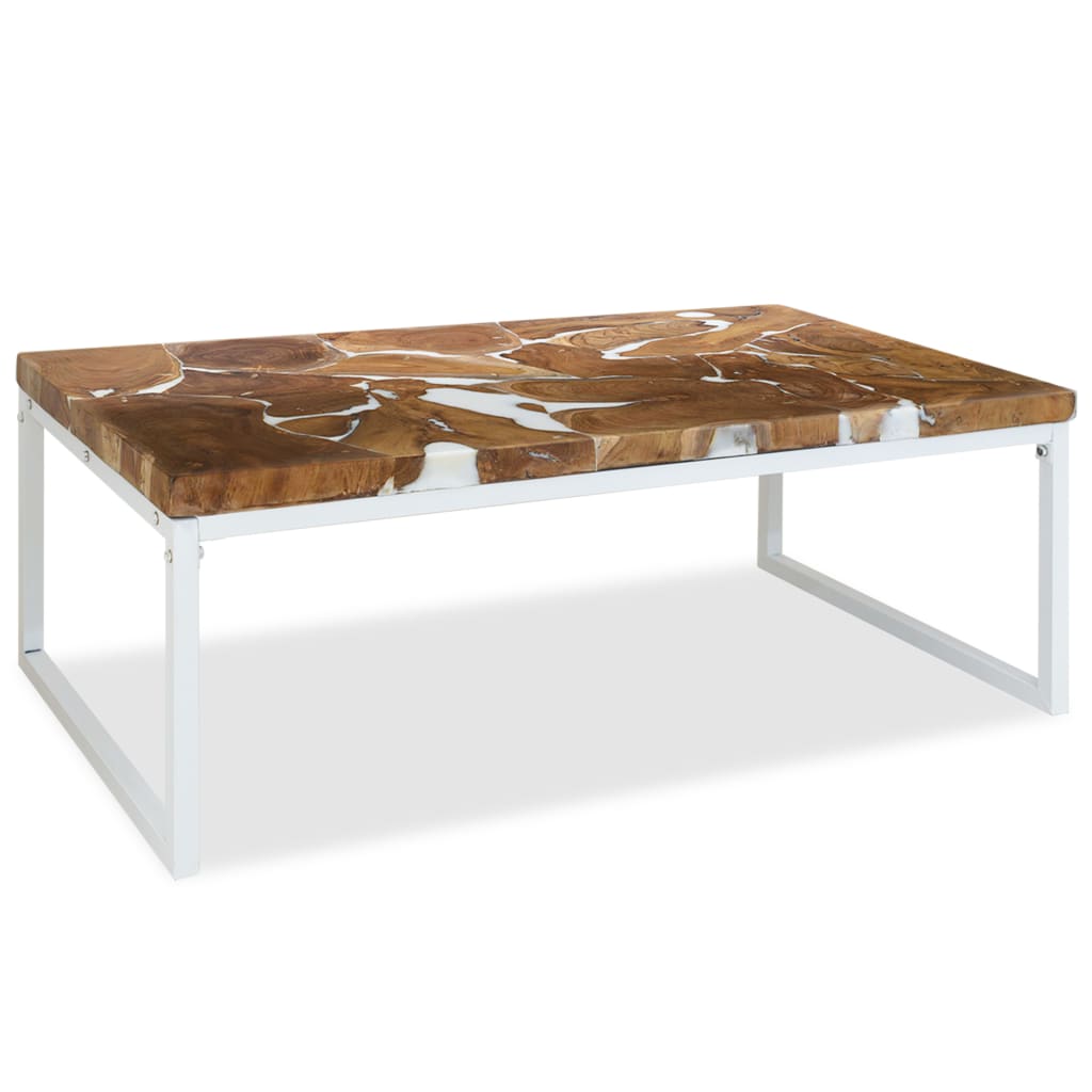 Coffee table teak resin 110x60x40 cm
