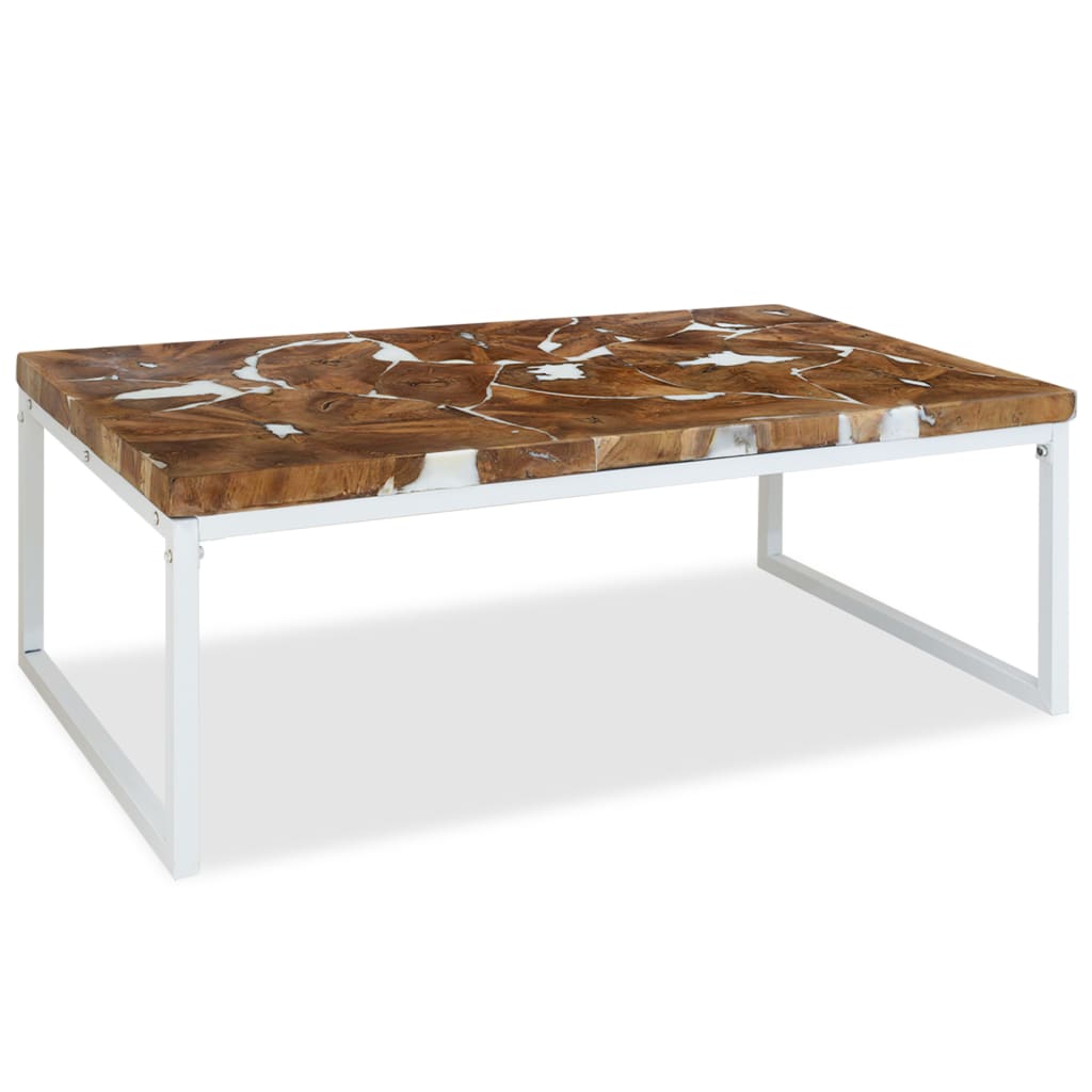 Coffee table teak resin 110x60x40 cm