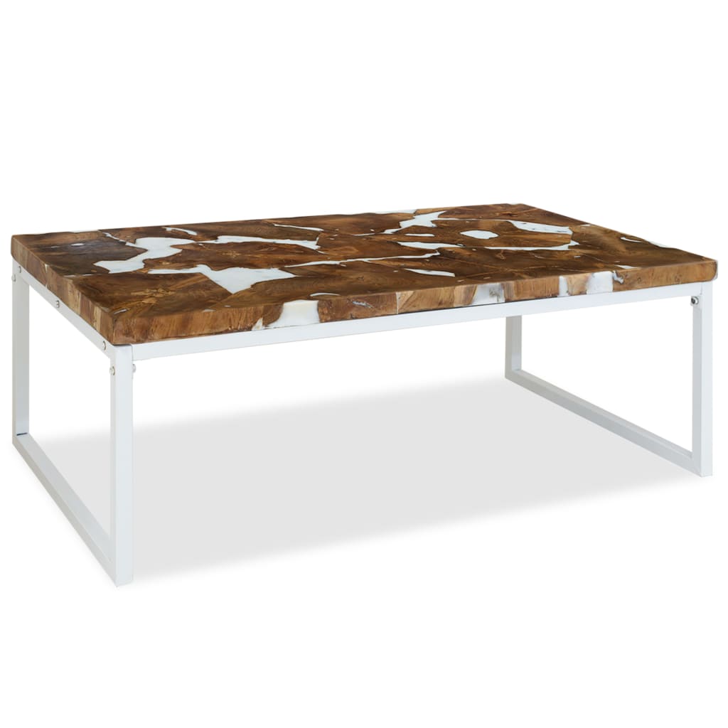 Coffee table teak resin 110x60x40 cm