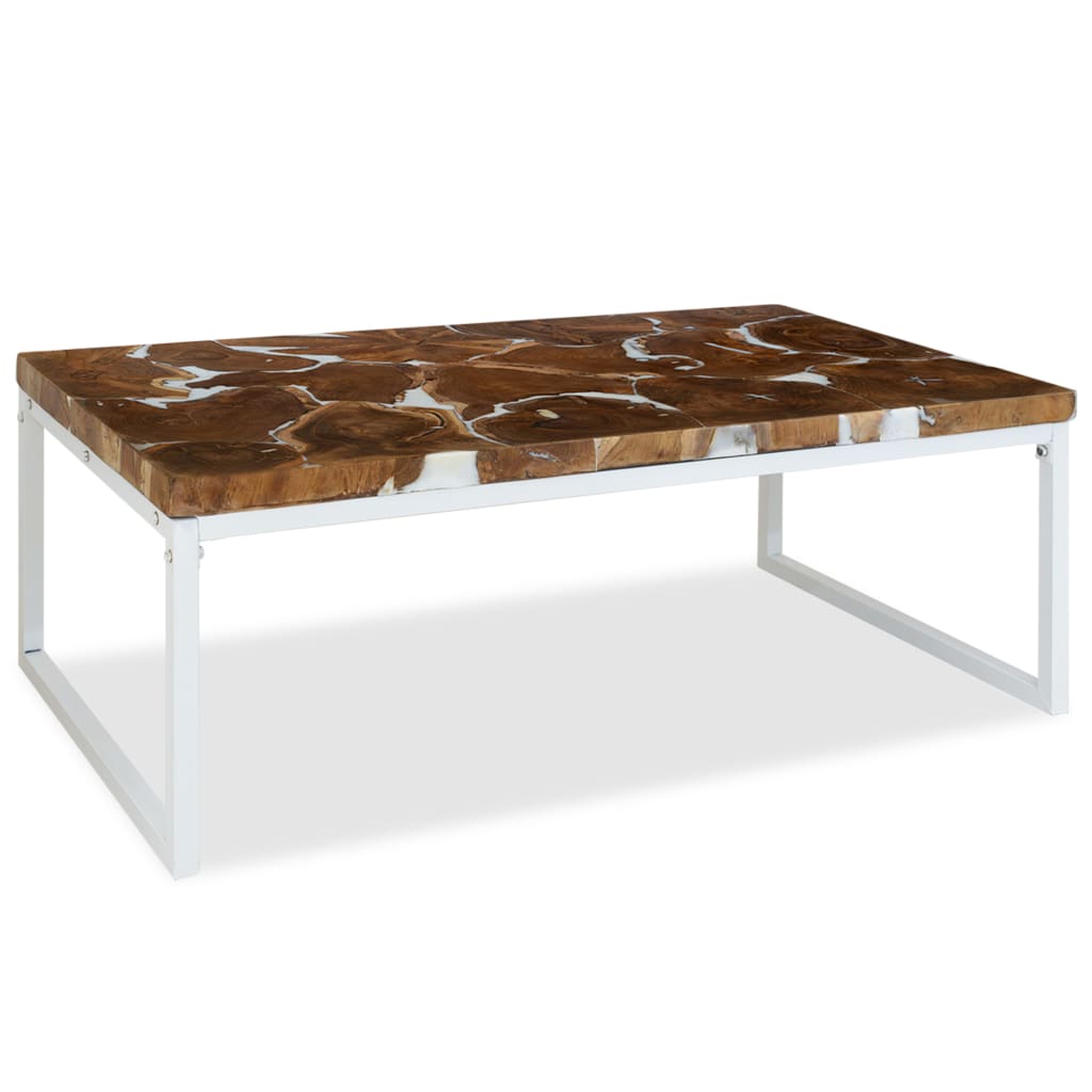 Coffee table teak resin 110x60x40 cm