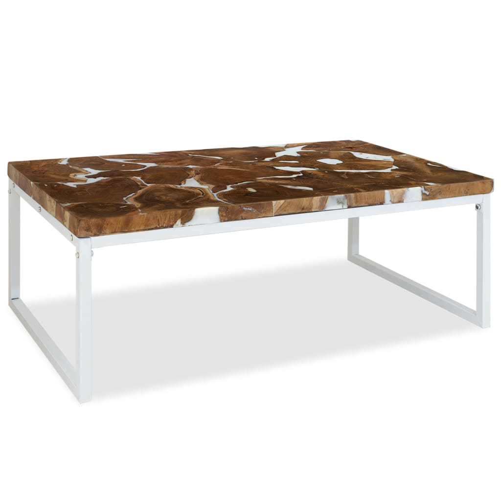 Coffee table teak resin 110x60x40 cm