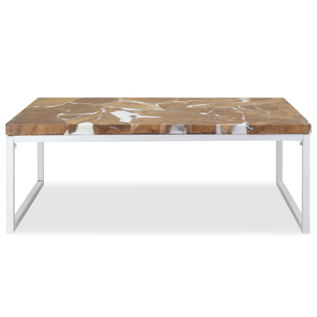 Coffee table teak resin 110x60x40 cm