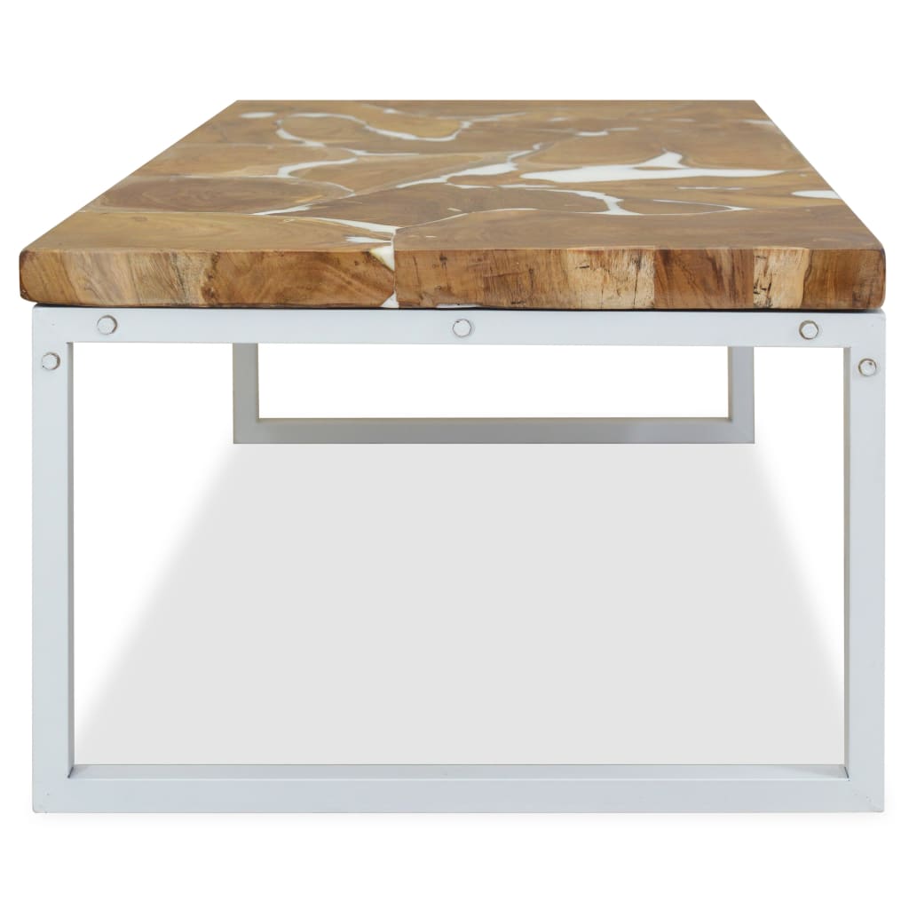 Coffee table teak resin 110x60x40 cm