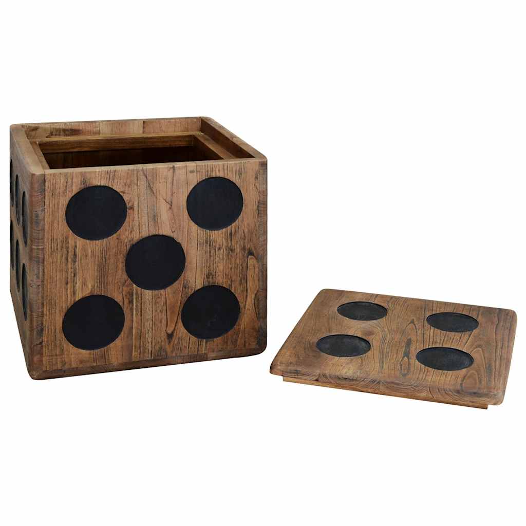 Aufbewahrungskiste Mindi-Holz 40 x 40 x 40 cm Würfel-Design