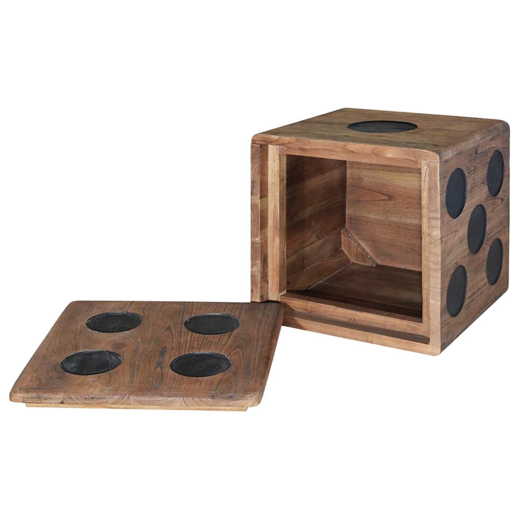 Aufbewahrungskiste Mindi-Holz 40 x 40 x 40 cm Würfel-Design