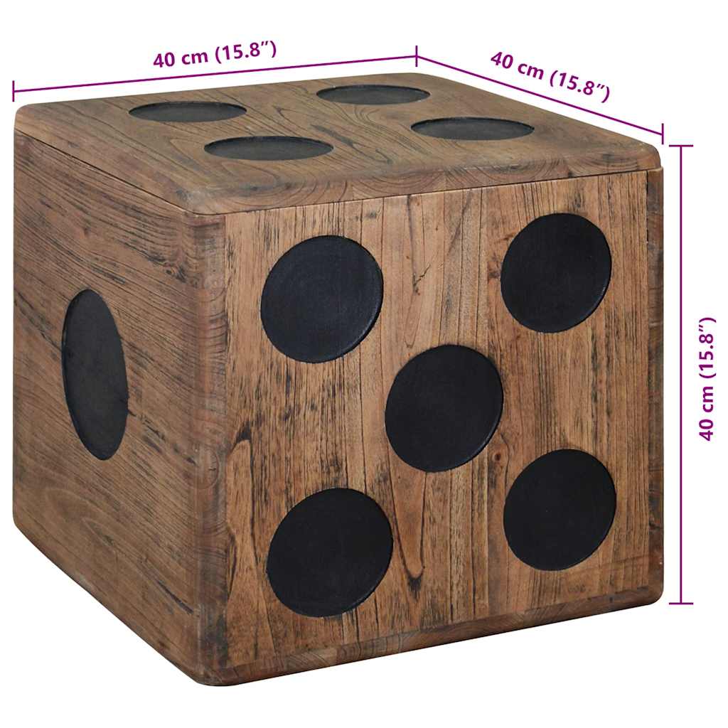 Aufbewahrungskiste Mindi-Holz 40 x 40 x 40 cm Würfel-Design