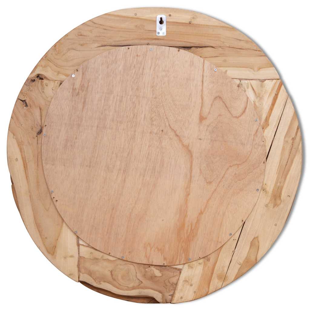 Dekorativer Spiegel Teak 80 cm Rund