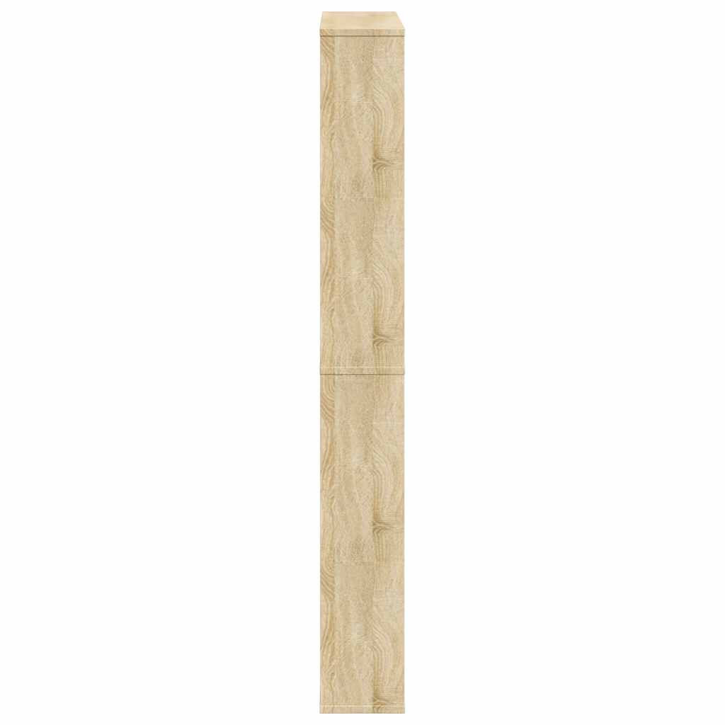 Schuhschrank mit 4 Fächern Spiegel Eiche 63×17×134 cm