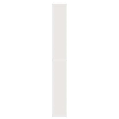 Schuhschrank mit 4 Fächern Spiegel Weiß 63×17×134 cm
