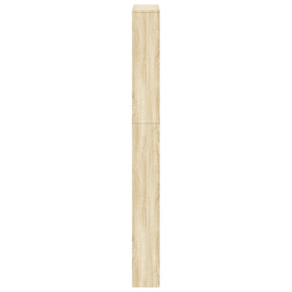 Schuhschrank mit 5 Fächern Spiegel Eiche 63x17x169,5 cm