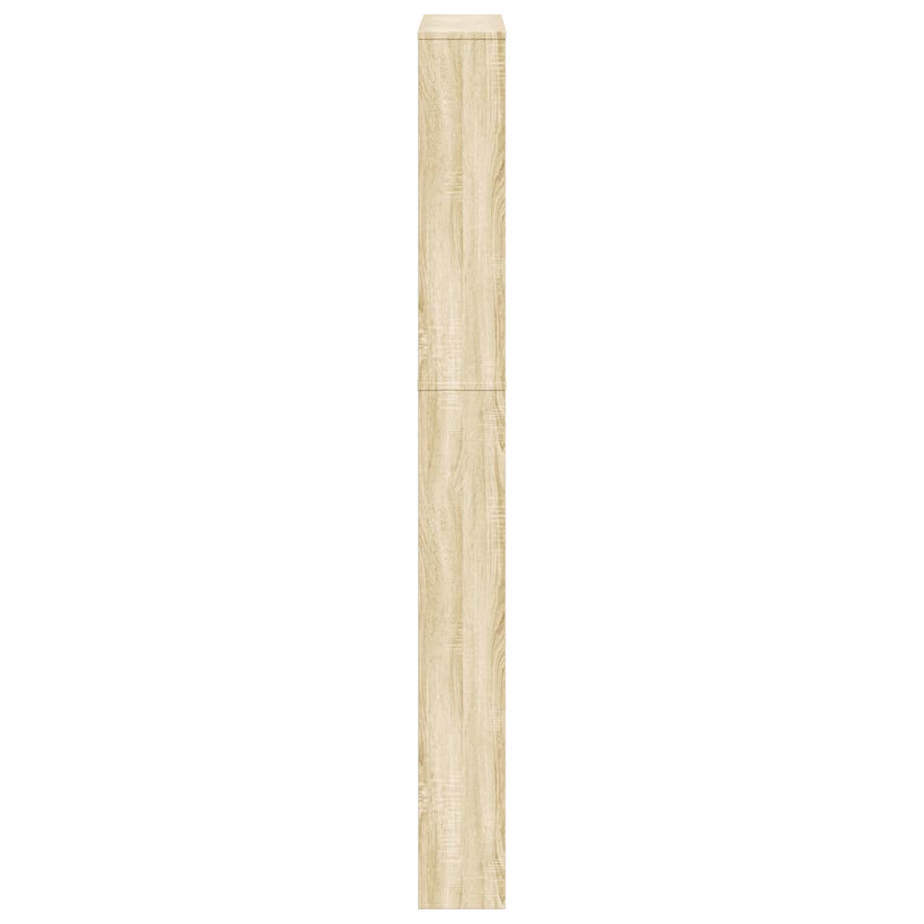 Schuhschrank mit 5 Fächern Spiegel Eiche 63x17x169,5 cm
