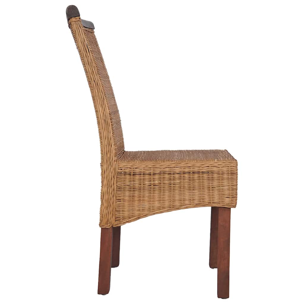Esszimmerstühle 6 Stk. Natur Rattan Braun