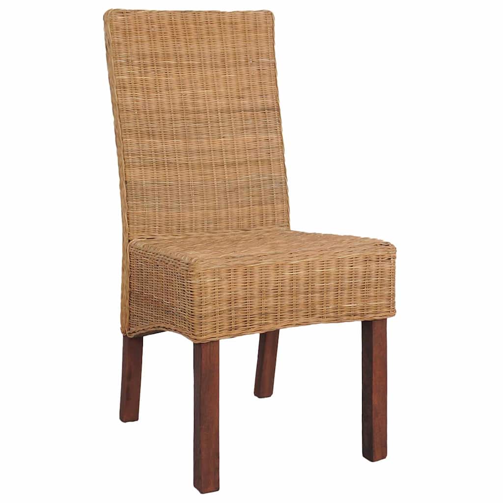 Esszimmerstühle 6 Stk. Natur Rattan Braun
