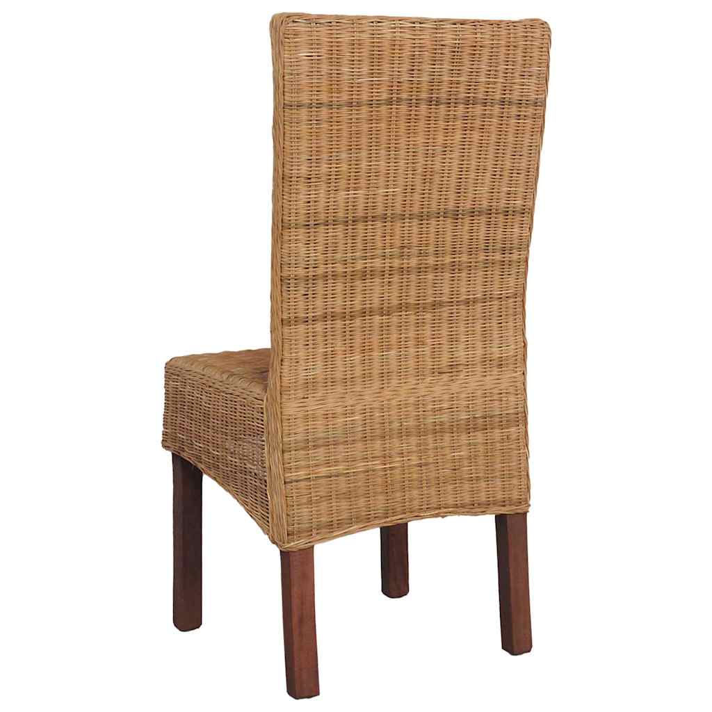 Esszimmerstühle 6 Stk. Natur Rattan Braun