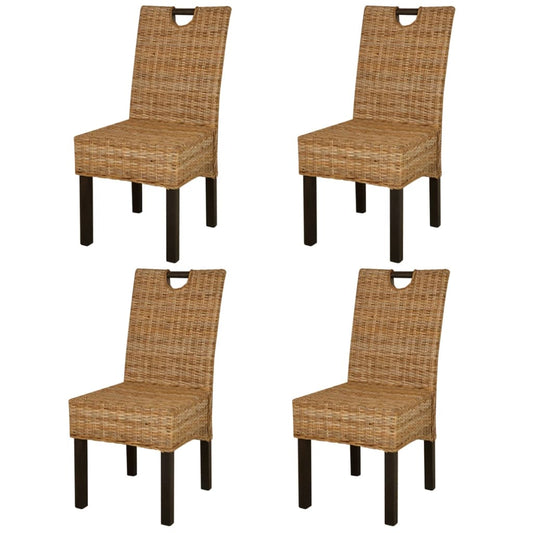 Dining chair 4 pcs. Kubu rattan mango wood