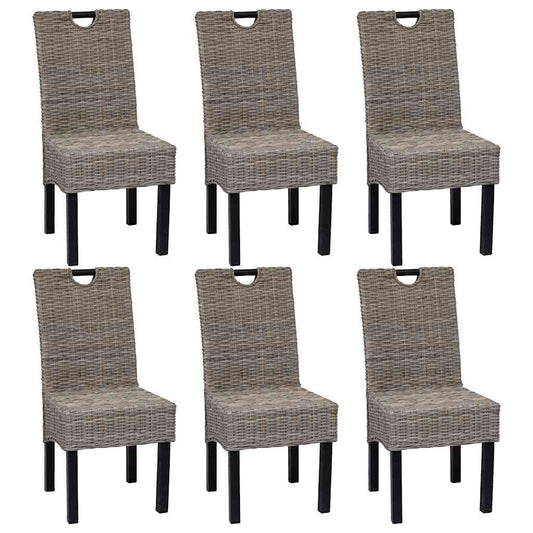 Dining chairs 6 pcs. Kubu rattan mango wood