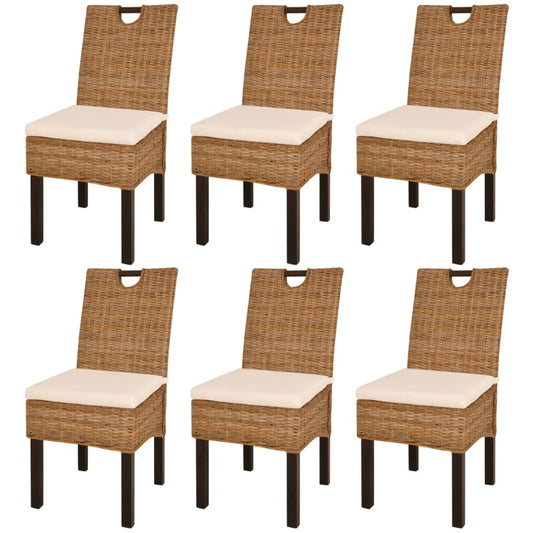 Dining chairs 6 pcs. Kubu rattan mango wood