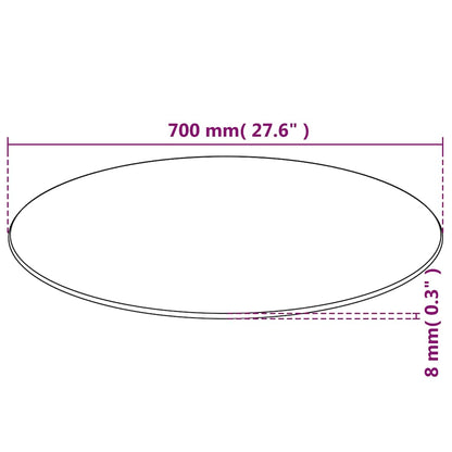 Tischplatte aus gehärtetem Glas Rund 700 mm