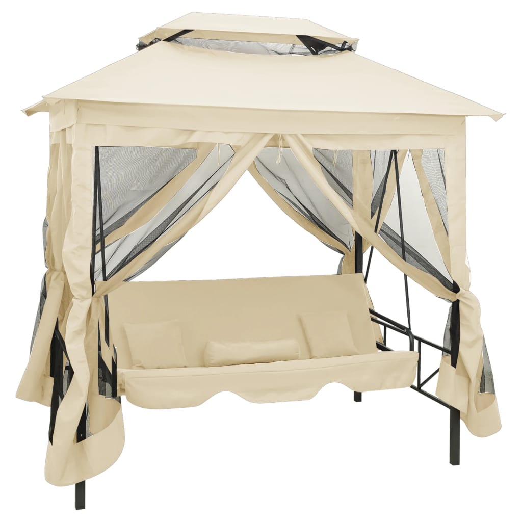 Banc à bascule convertible Gazebo blanc crème