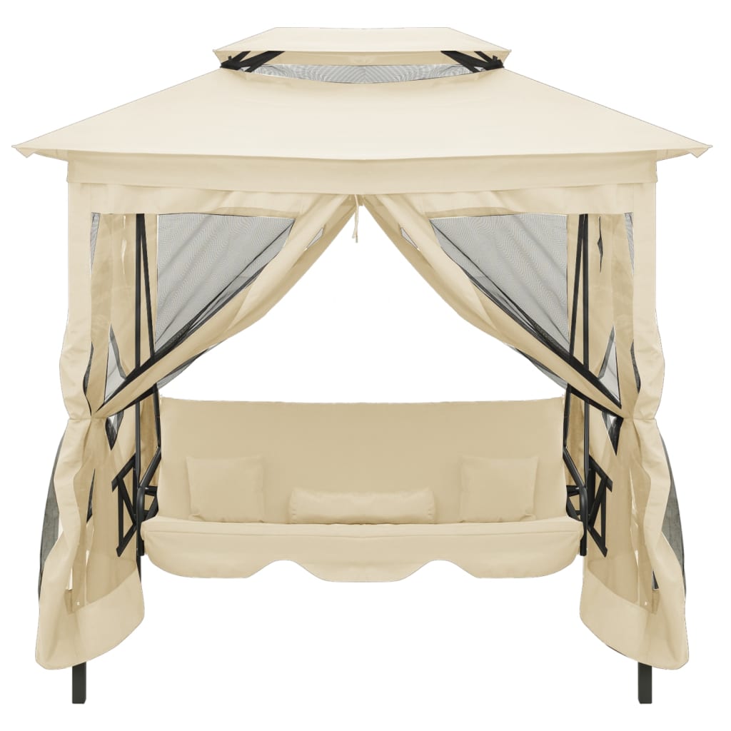 Banc à bascule convertible Gazebo blanc crème