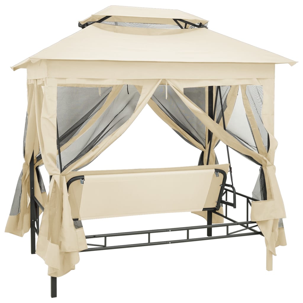 Banc à bascule convertible Gazebo blanc crème