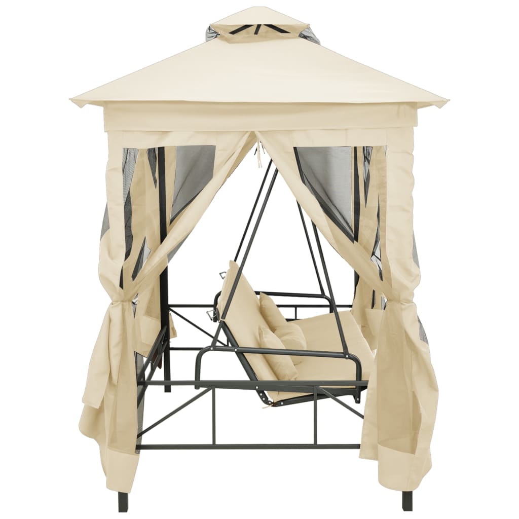 Banc à bascule convertible Gazebo blanc crème