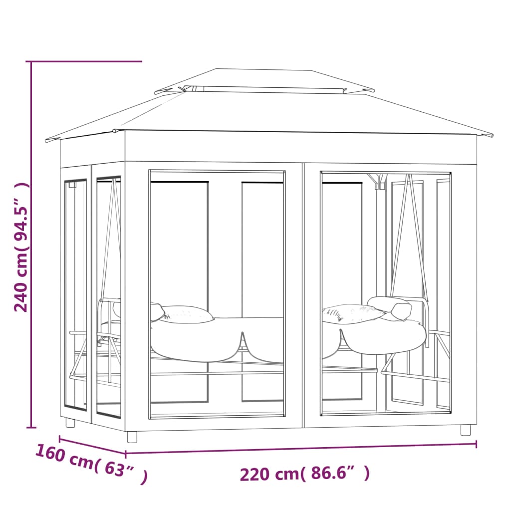 Banc à bascule convertible Gazebo blanc crème