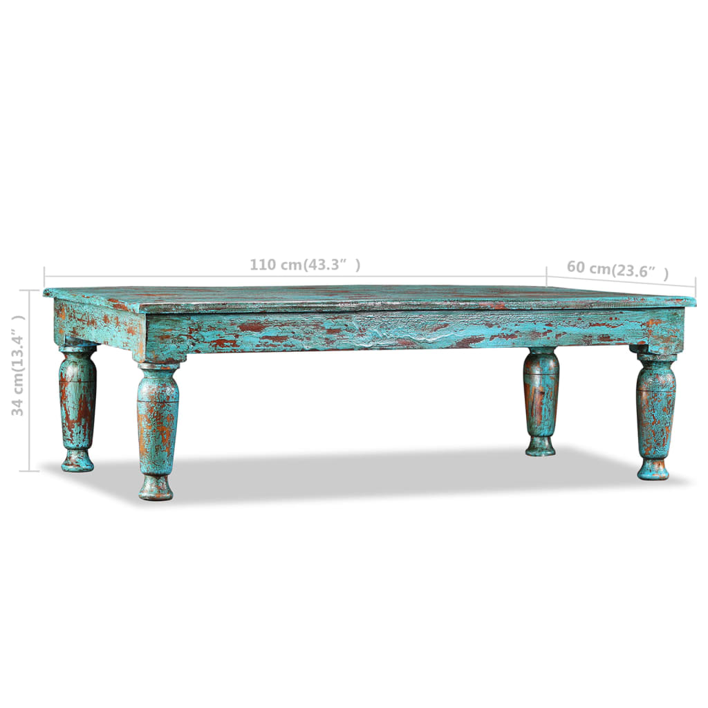 Couchtisch Altholz Massiv 110x60x34 cm