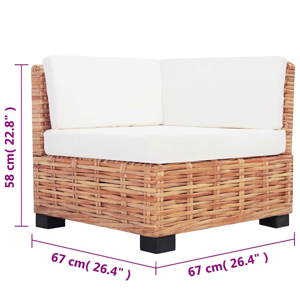 Sofagarnitur 27-tlg. Natürliches Rattan