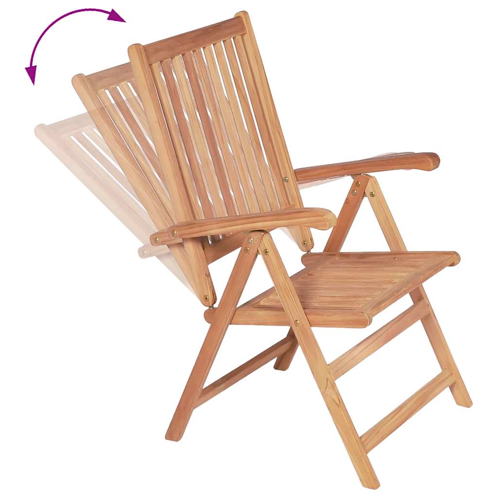 2 Stück verstellbare Klappstühle aus massivem Teakholz