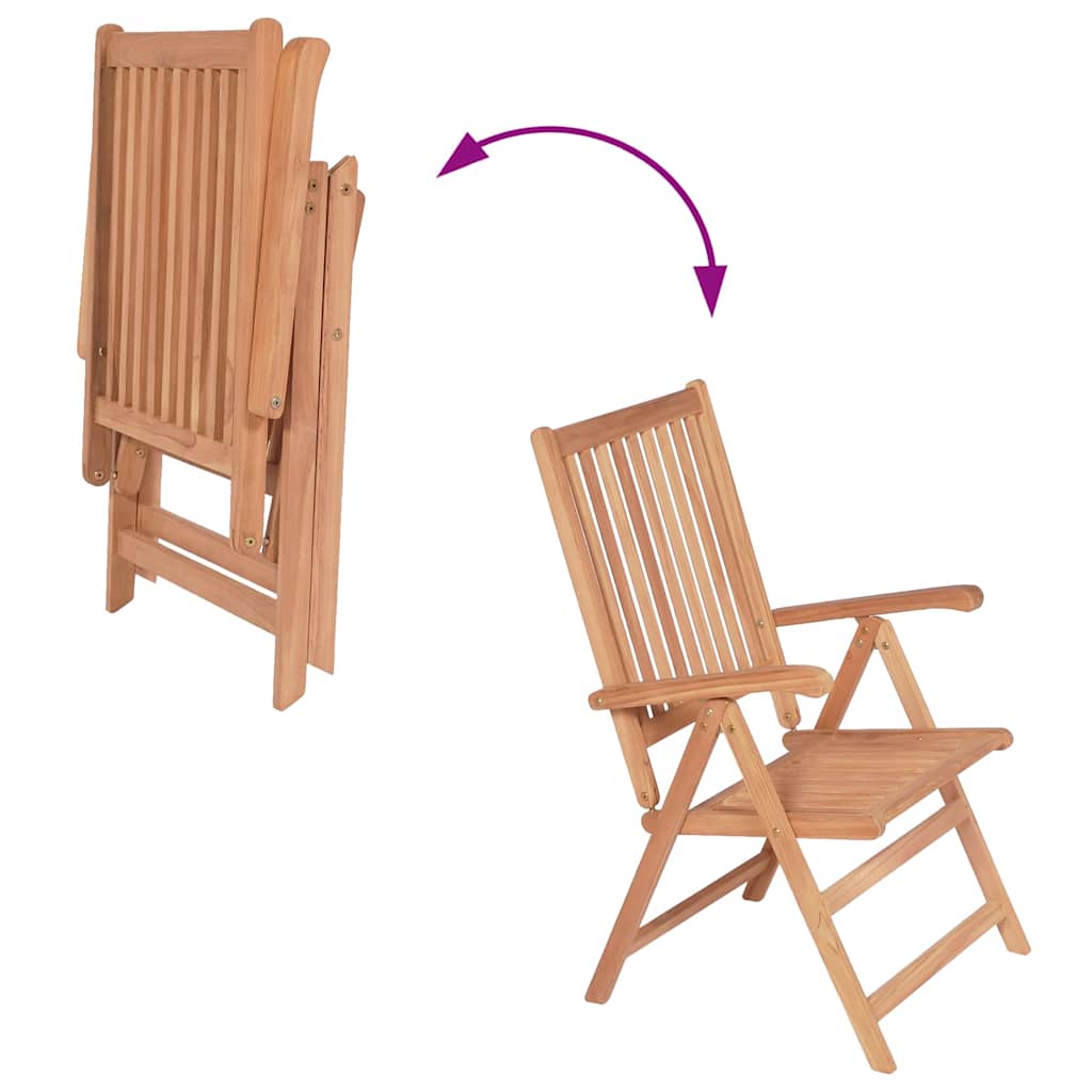 2 Stück verstellbare Klappstühle aus massivem Teakholz