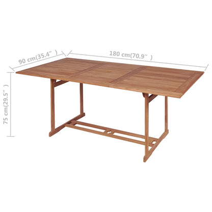 Gartentisch 180x90x75 cm Massivholz Teak