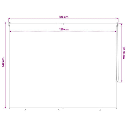 Außenrollo 125 (B)x140 (H) cm Beige