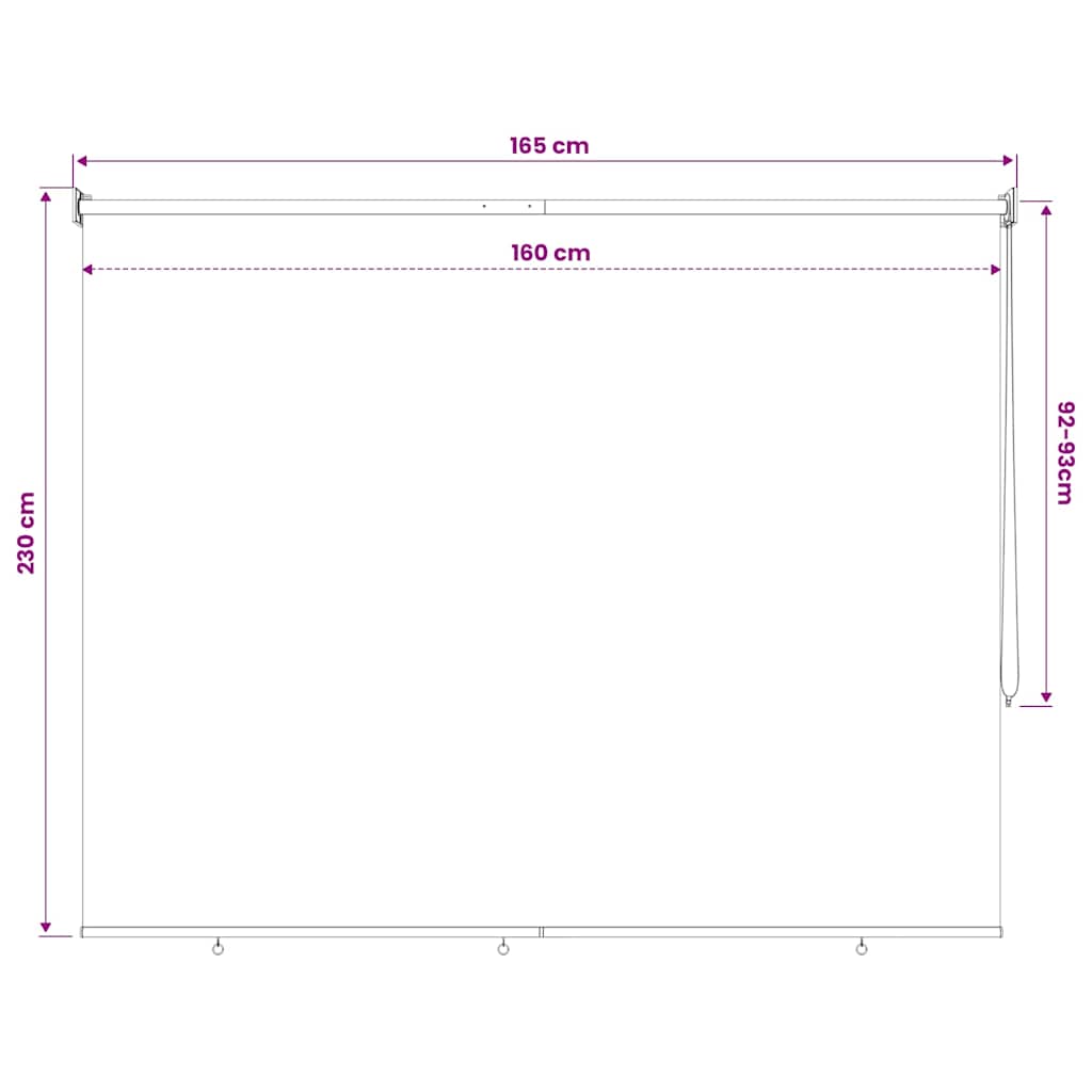 Außenrollo 165 (B)x230 (H) cm Beige