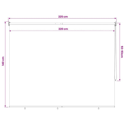 Außenrollo 225 (B)x140 (H) cm Cremeweiß