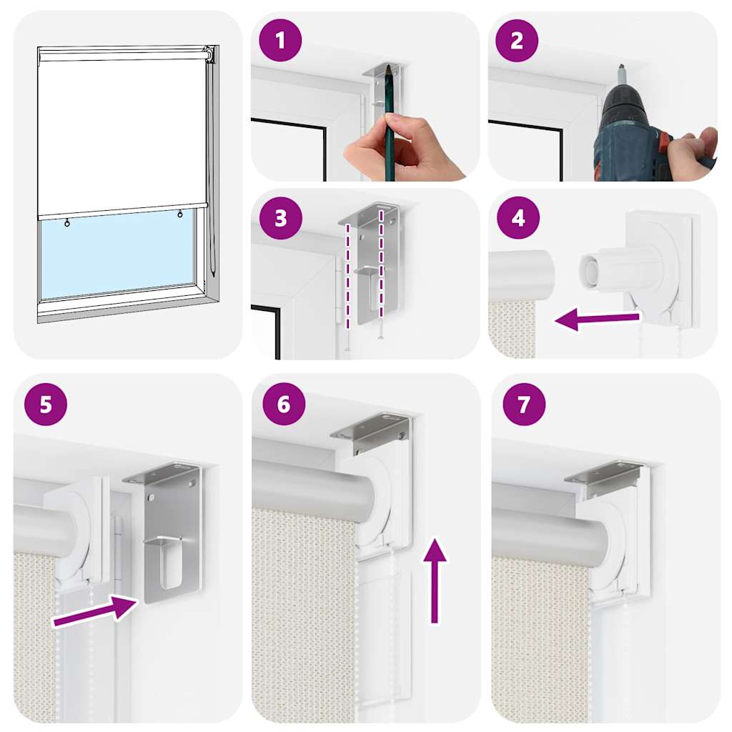 Außenrollo 145 (B)x230 (H) cm Cremeweiß