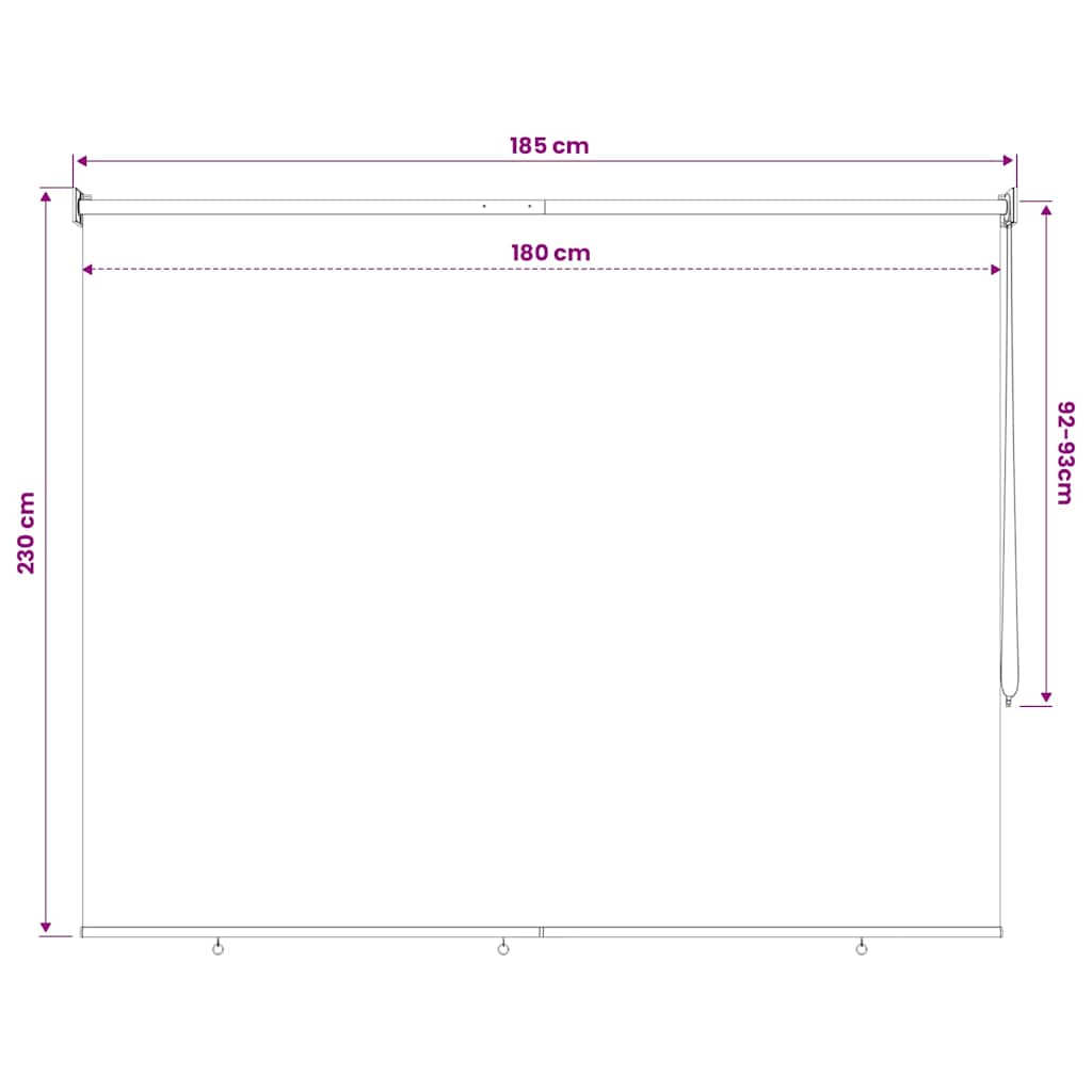 Außenrollo 185 (B)x230 (H) cm Cremeweiß