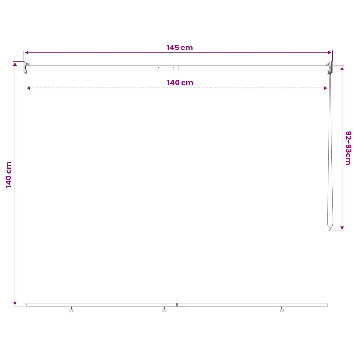 Außenrollo 145 (B)x140 (H) cm Anthrazit