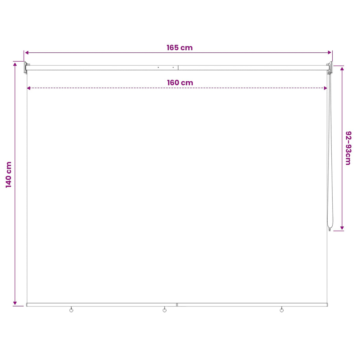 Außenrollo 165 (B)x140 (H) cm Anthrazit