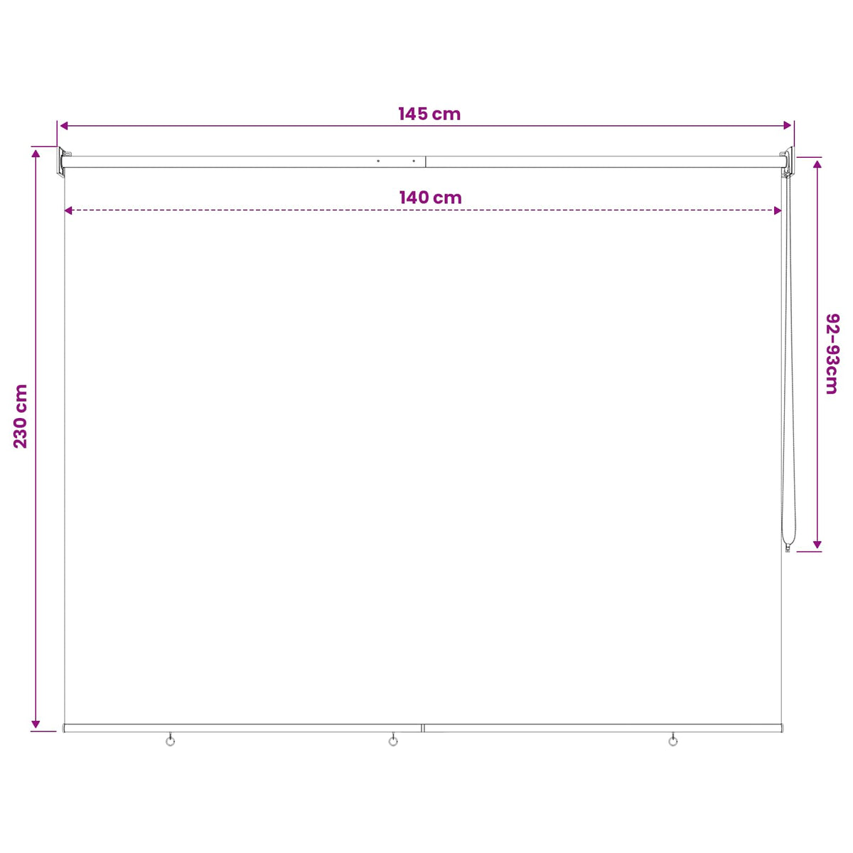 Außenrollo 145 (B)x230 (H) cm Anthrazit