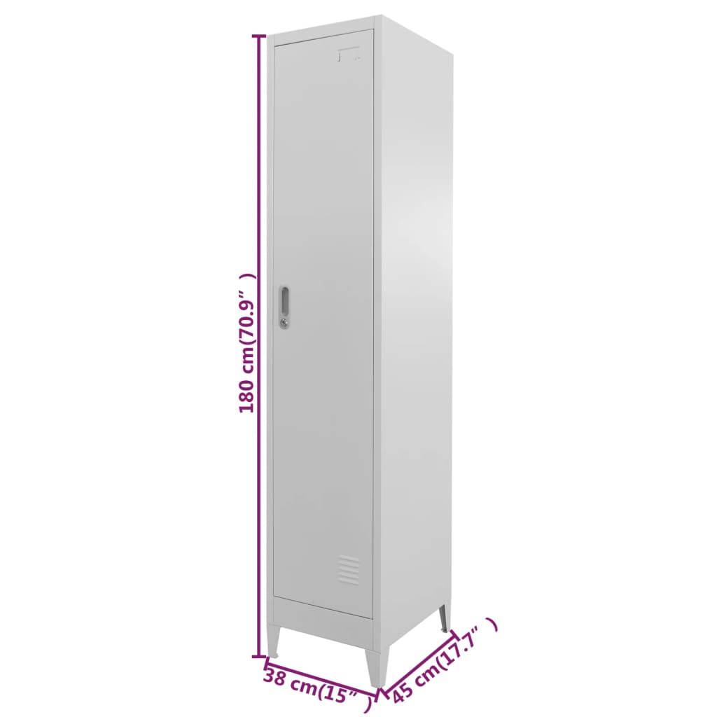 Locker cabinet 38x45x180 cm steel