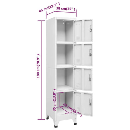Schließfachschrank mit 4 Fächern 38x45x180 cm
