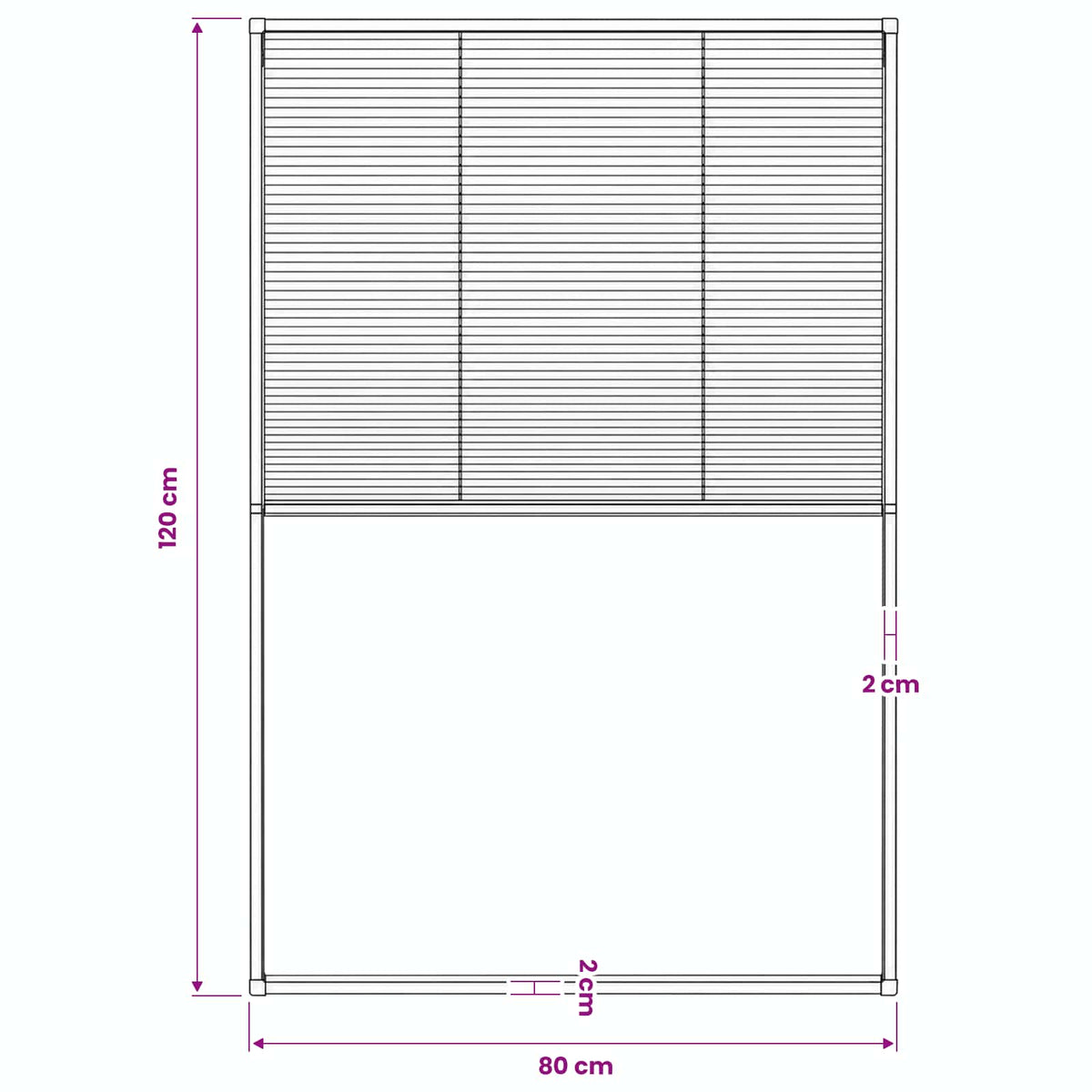 Insektenschutz-Plissee für Fenster Aluminium 80 x 120 cm