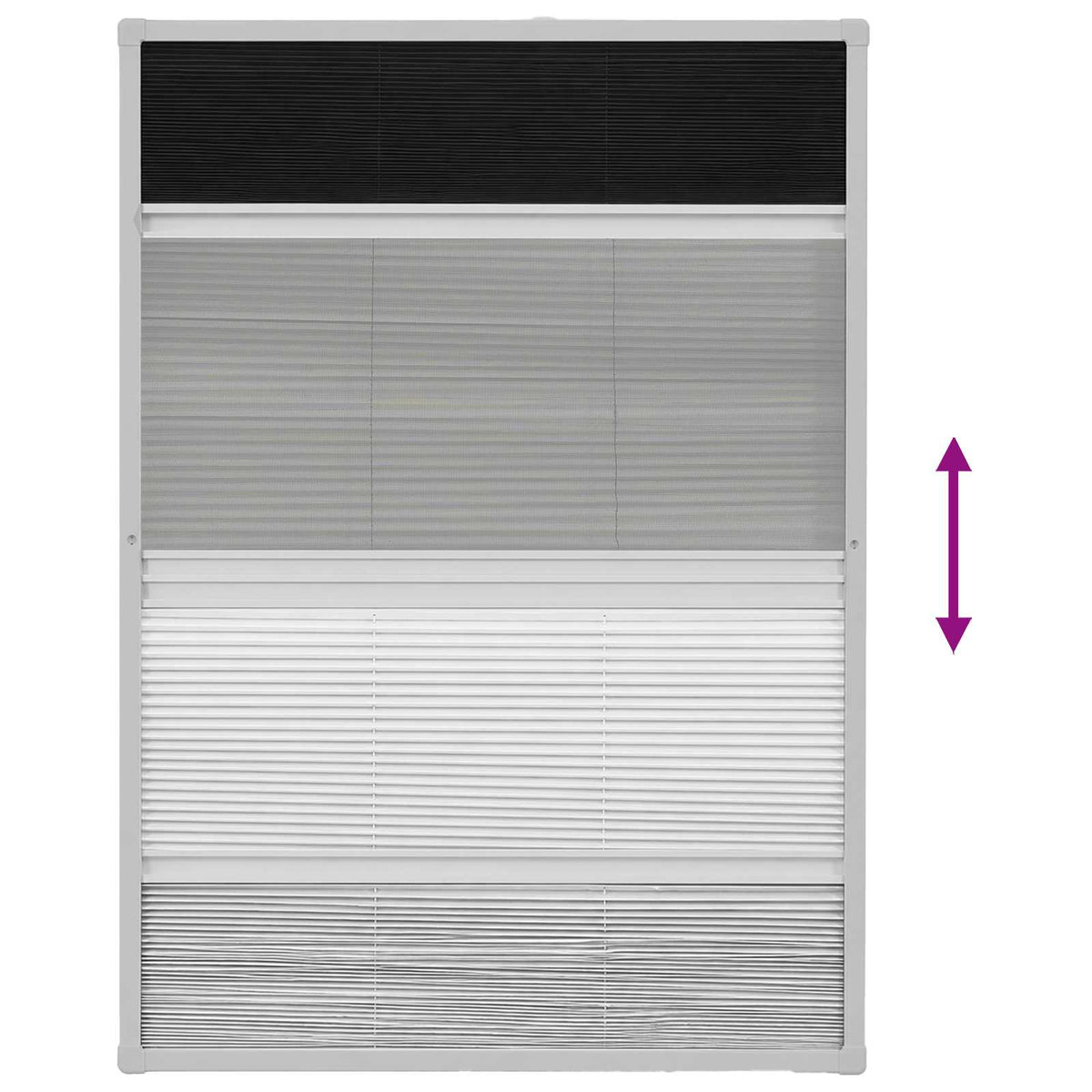 Insektenschutz-Plissee für Fenster Jalousie Aluminium 80x120 cm