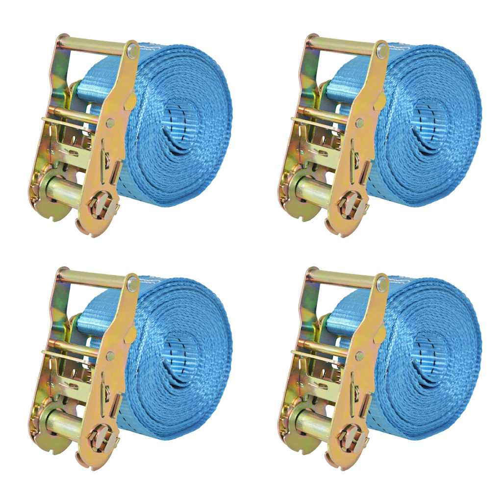 Ratschen-Spanngurte 4 Stk. 2 Tonnen 6m×38mm Blau