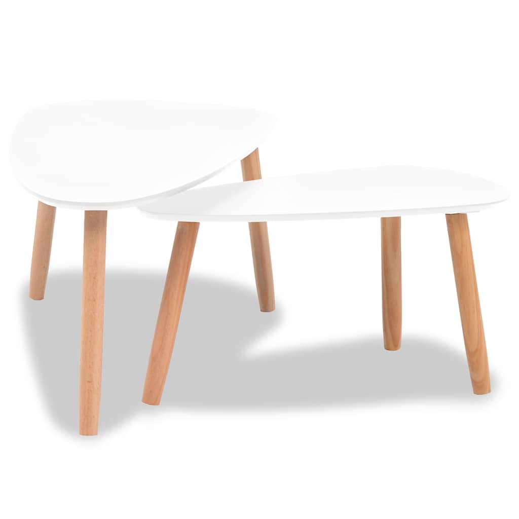 2-piece coffee table set solid pine white