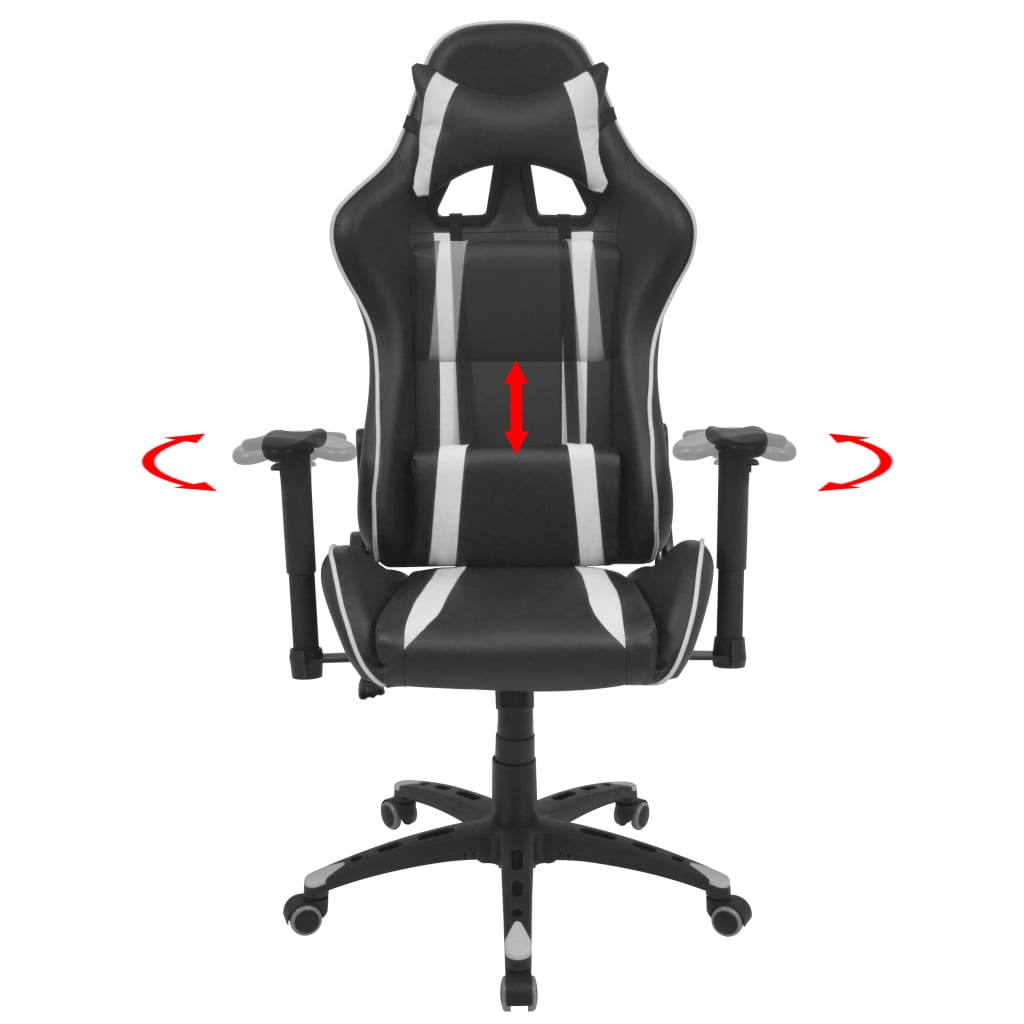 Neigbarer Racing-Bürostuhl Kunstleder Weiß
