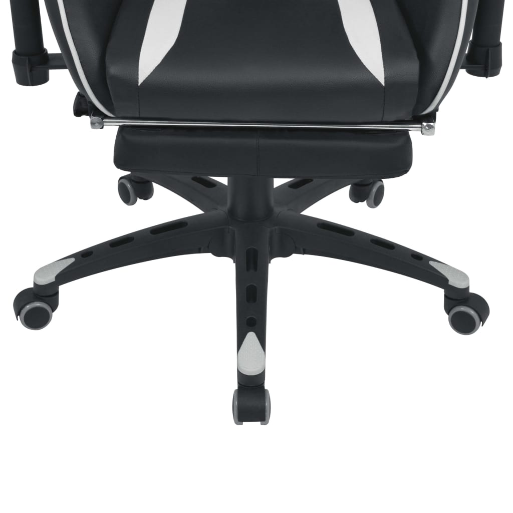 Neigbarer Racing-Bürostuhl mit Fußstütze Weiß