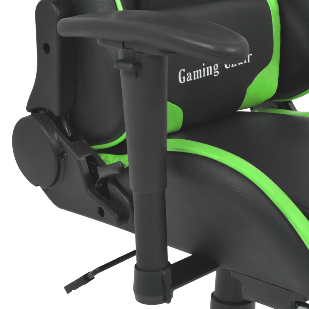 Neigbarer Racing-Bürostuhl mit Fußstütze Grün