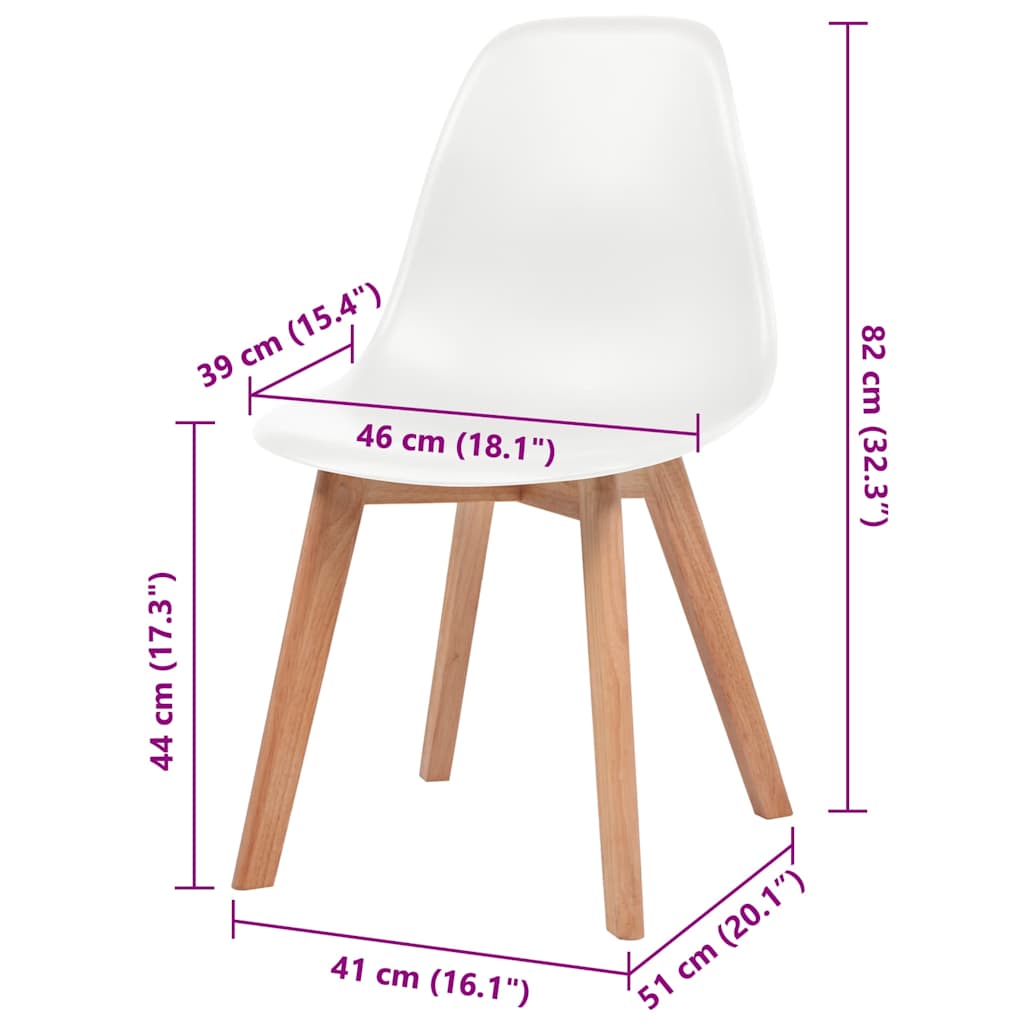 Esszimmerstühle 2 Stk. Weiß Kunststoff